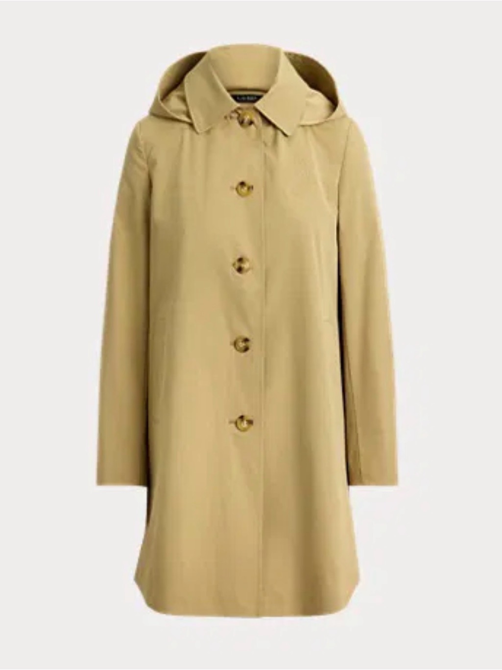 Ralph Lauren Beige Hooded Single-Breasted Coat